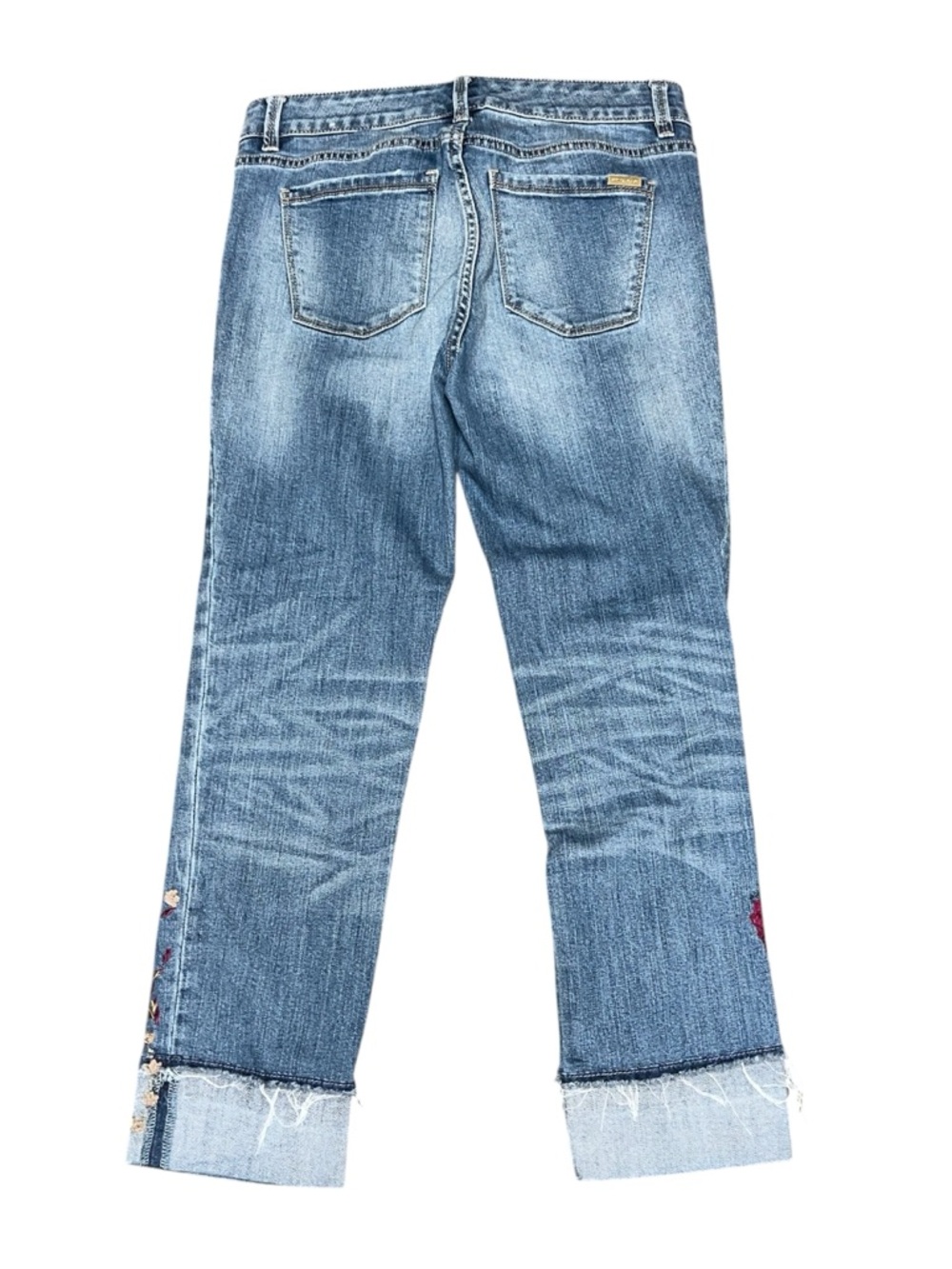 WHBM Women's Cuffed Embroidered Slim Crop Jeans Size 2 - Picture 9 of 9